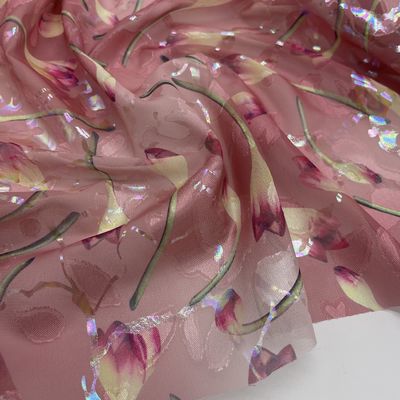 Low Shrinkage Woven Jacquard Fabric Cut Foiled Fabric L02-026