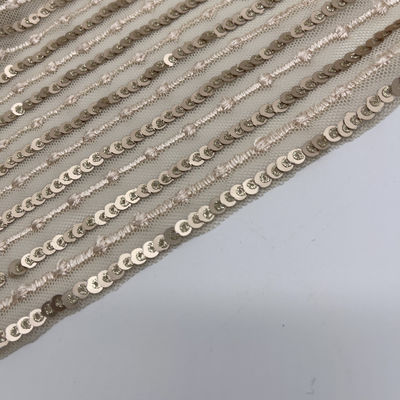 Sequins Embroidery Cloth 95% P 5% SP Gold Color Good For Sequin Skirts