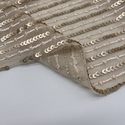 Sequins Embroidery Cloth 95% P 5% SP Gold Color Good For Sequin Skirts