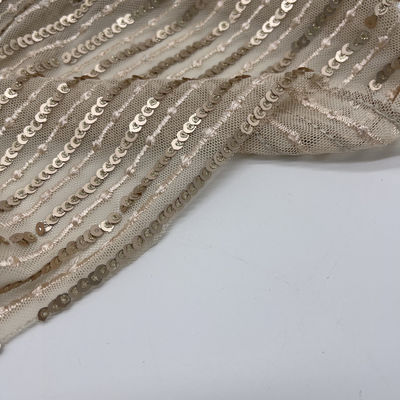 Sequins Embroidery Cloth 95% P 5% SP Gold Color Good For Sequin Skirts