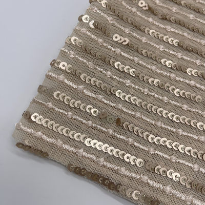 Sequins Embroidery Cloth 95% P 5% SP Gold Color Good For Sequin Skirts