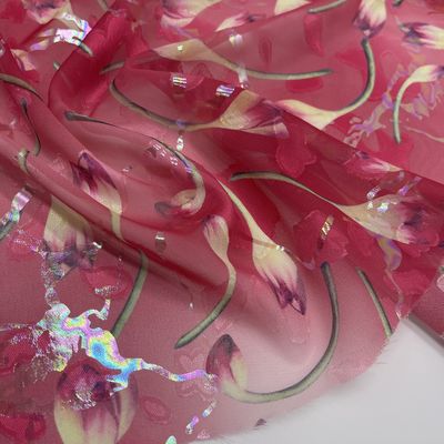 Low Shrinkage Woven Jacquard Fabric Cut Foiled Fabric L02-026