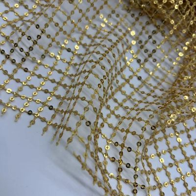 Sequin Adorned Material 100% Polyester Three Color Choose Fabric For Party Dresses